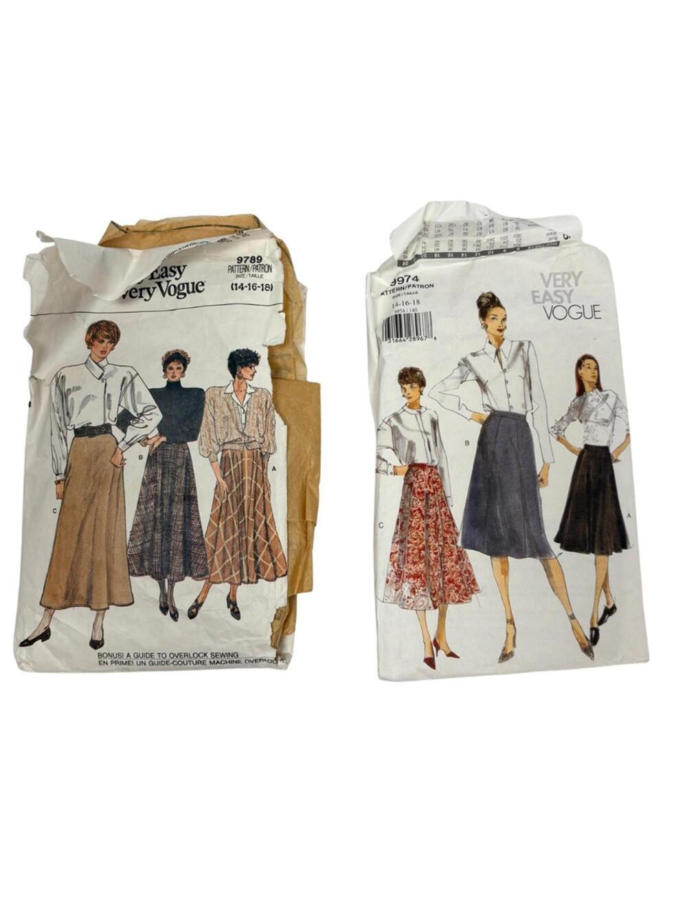Vintage Vogue sewing patterns 80's, 90's -AS IS
